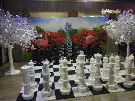 Аренда больших Шахмат (92см) с полем (3х3м)