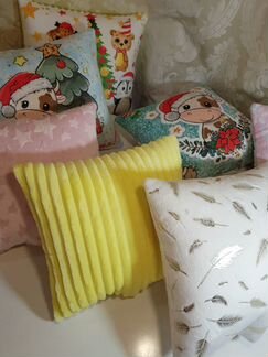 Плюшевые подушки ручной работы