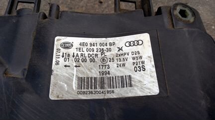 Audi A8 D3 4E фара левая правая ксенон Ауди А8