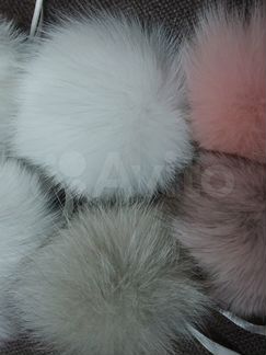 Помпон на шапку меховой натуральный