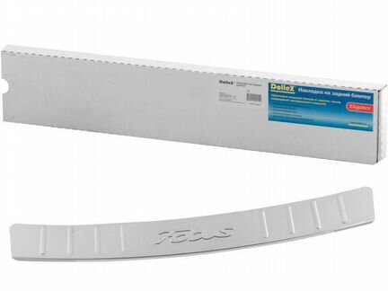 Накладка бампера декор. ford Focus 3 (2014) седан, штамп focus (нерж. сталь), Dollex NBI-066