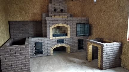 Встроенная коптильня для кирпичных мангалов