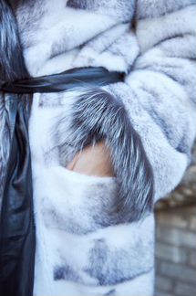 Шуба норковая + чернобурая лиса Bluck cross