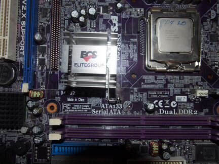 Материнская плата ECS 945GZT-M V 1.0 + Pentium 4