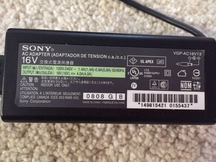 Блок питания адаптер sony 16v, VGP-AC16v13