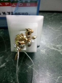 Брошка розы золото 585 пр