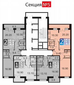 2-к квартира, 68 м², 5/18 эт.