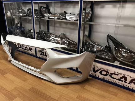 Бампер передний белый Хендай Солярис 2017 2020