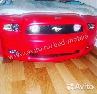 Кровать машина Мустанг 3D красный