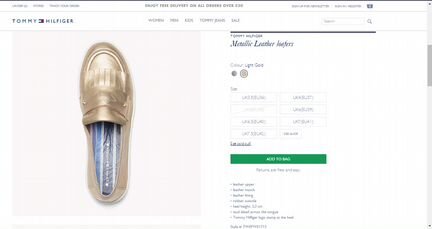 Tommy Hilfiger Лоферы золотые Новые с Бирками