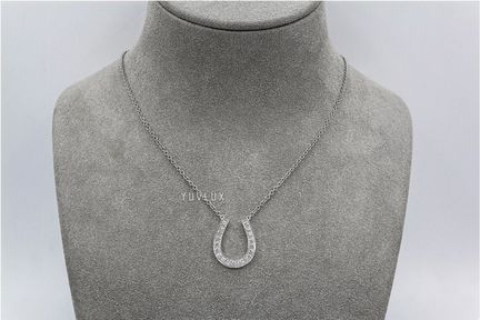 Золотая подвеска подкова с бриллиантами 0.7 ct