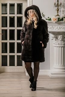 Новая норковая шуба Графит