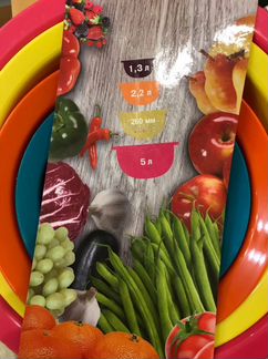 Набор пластиковой посуды + дуршлаг для свч новый