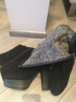 Сапоги замша