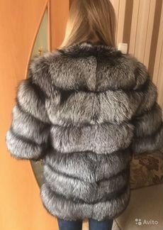 Шуба из чернобурки 80 см рукав 3/4