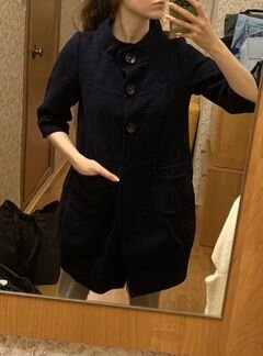 Пальто темно-синее