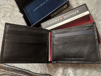 Новый кожаный кошелек Tommy Hilfiger, rfid защита