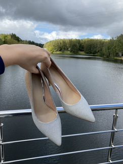 Вечерние свадебные туфли лодочки