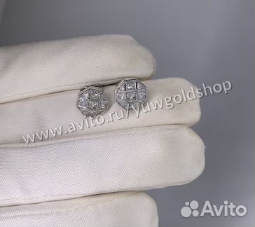 Золотые серьги-пусеты Tiffany с бриллиантами