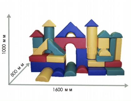 Детский набор мягких фигур 34 штуки