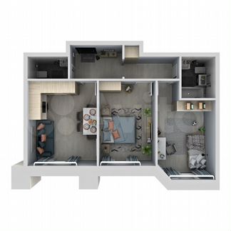 3-к квартира, 61.6 м², 18/21 эт.