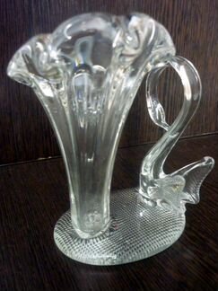 Хрустальная вазочка с лебедем СССР