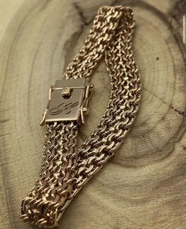 Золотой браслет двойной Бисмарк