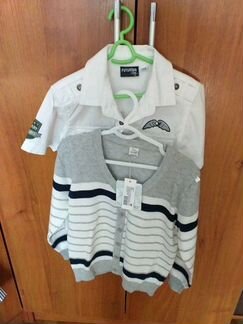 Новый Джемпер+рубашка на мал.110-116см