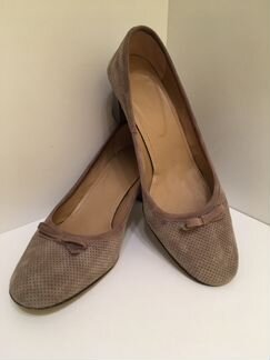 Туфли серые замша кожа 38