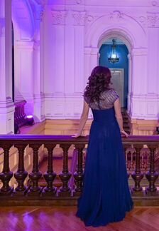 Вечернее платье Jovani синее XS