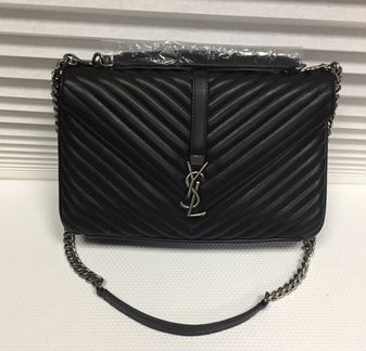 Клатч Черный Ysl Chevron Black Ив Сен Лорен Сумка