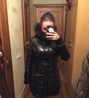 Пальто зимнее пуховое / черный пуховик