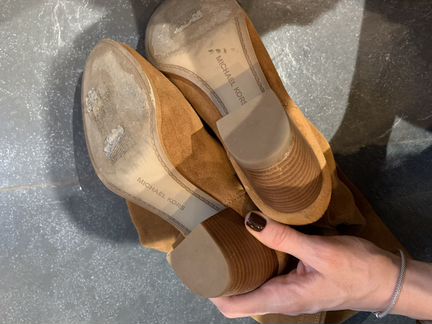 Сапоги женские michael kors Avery Suede замша рыжа