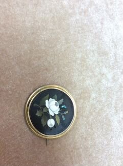 Брошка антикварная золото мельфиори Италия золот м