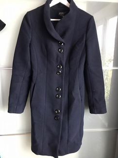 Пальто темно-синее, приталенное (S)