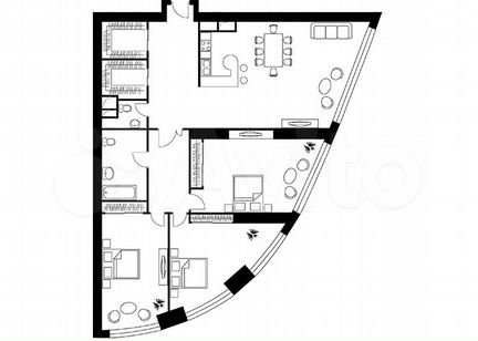 3-к квартира, 164.5 м², 55/56 эт.